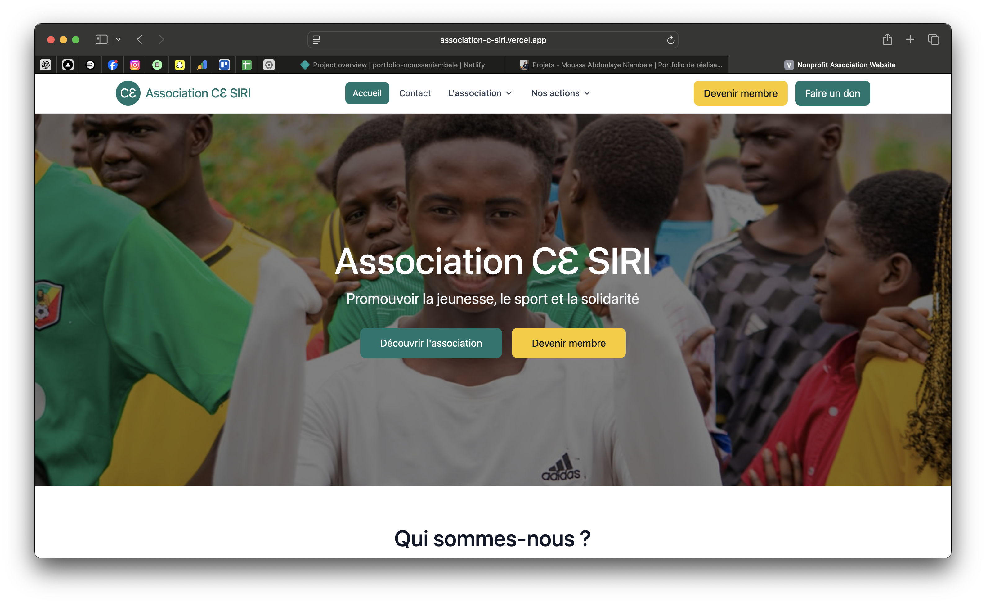 Site vitrine de l'association CƐ SIRI